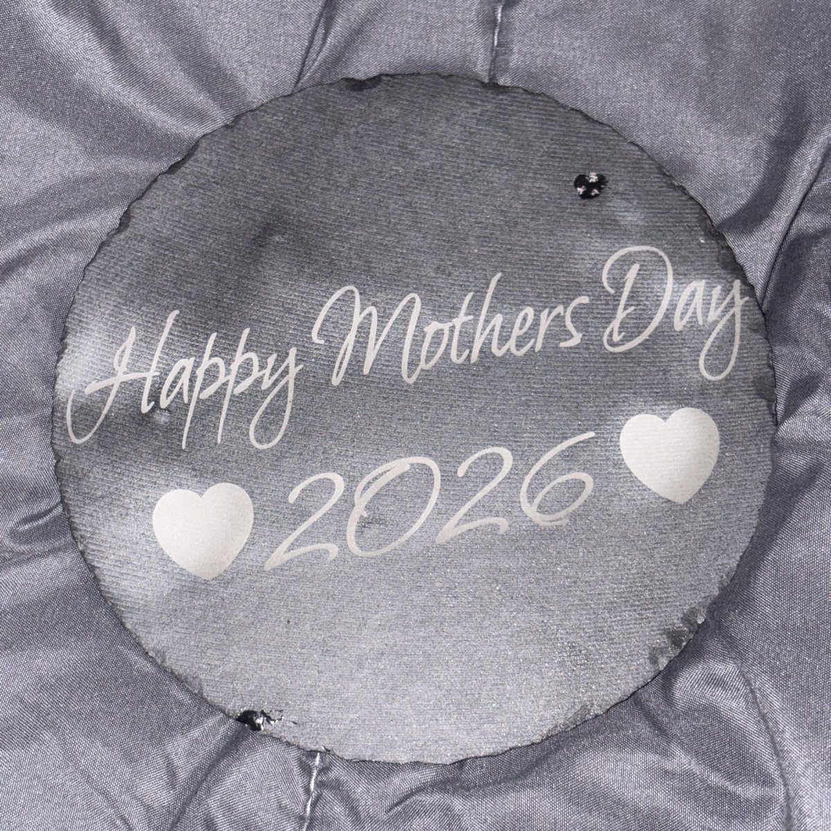 Round slate engraved for Mother's Day, by KB Custom Creations
